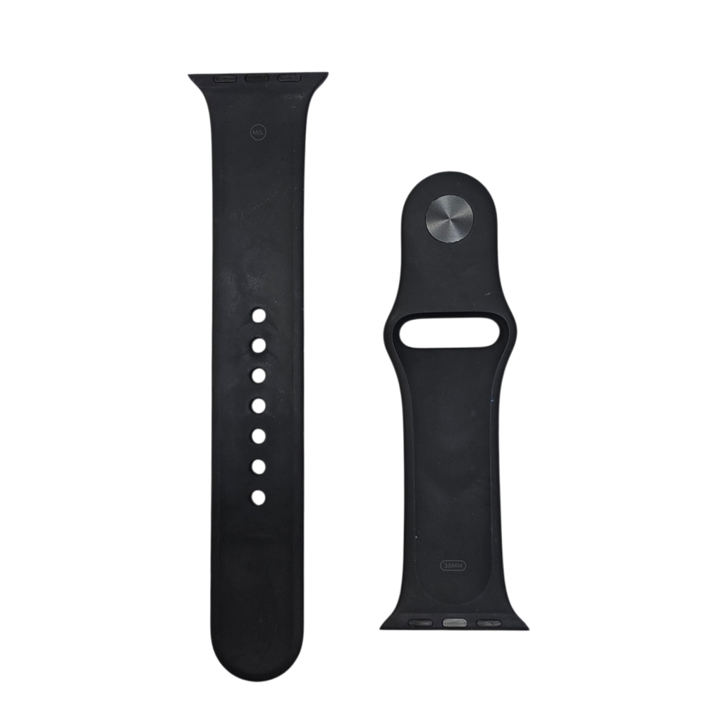 Apple Smartwatch Band Black Silicone Unisex Tech Accessories 38mm Medium / Large